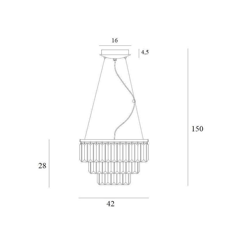 MAXLIGHT P0423 - Pendel MONACO 9xG9/40W/230V diameter 42 cm guldfarvet