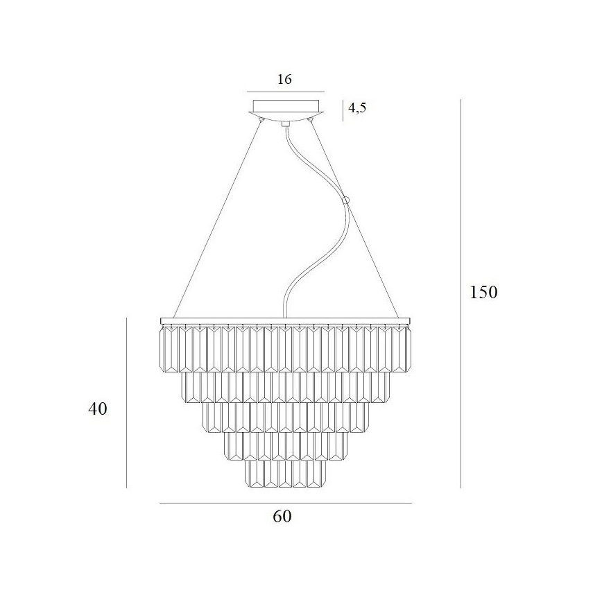 MAXLIGHT P0424 - Pendel MONACO 15xG9/40W/230V diameter 60 cm guldfarvet