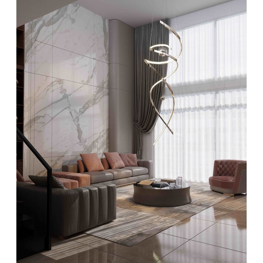 MAXLIGHT P0482D - LED pendel dæmpbar RITZ LED/100W/230V diameter 60 cm CRI 90 skinnende krom