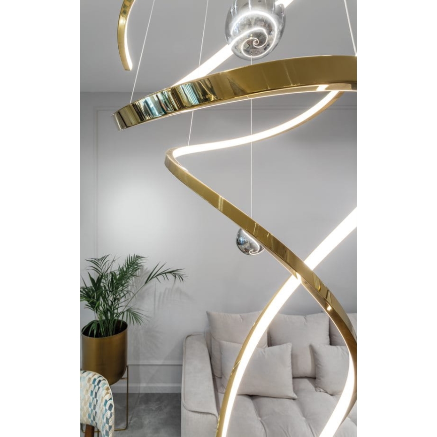 MAXLIGHT P0483D - LED pendel dæmpbar RITZ LED/100W/230V diameter 60 cm CRI 90 messing