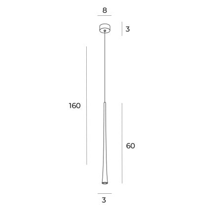 MAXLIGHT P0485 - LED pendel KAFFE LED/7W/230V diameter 3 cm guldfarvet