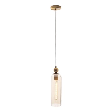 MAXLIGHT P0510 - Pendel CAMPANILA 1xE27/40W/230V diameter 10 cm messing/beige