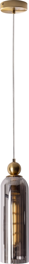 MAXLIGHT P0511 - Pendel CAMPANILA 1xE27/40W/230V diameter 10 cm messing/grå