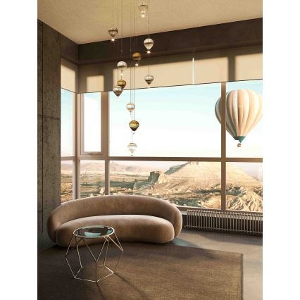 MAXLIGHT P0526D - LED pendel dæmpbar PALLONCINI 11xLED/6W/230V diameter 45 cm transparent/beige/røget