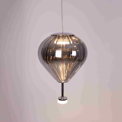 MAXLIGHT P0526D - LED pendel dæmpbar PALLONCINI 11xLED/6W/230V diameter 45 cm transparent/beige/røget