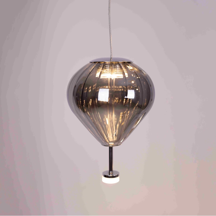 MAXLIGHT P0526D - LED pendel dæmpbar PALLONCINI 11xLED/6W/230V diameter 45 cm transparent/beige/røget