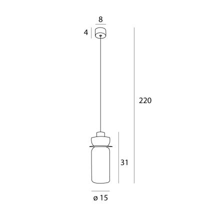MAXLIGHT P0531 - LED pendel SIGNATURE LED/8W/230V diameter 15 cm messing/transparent