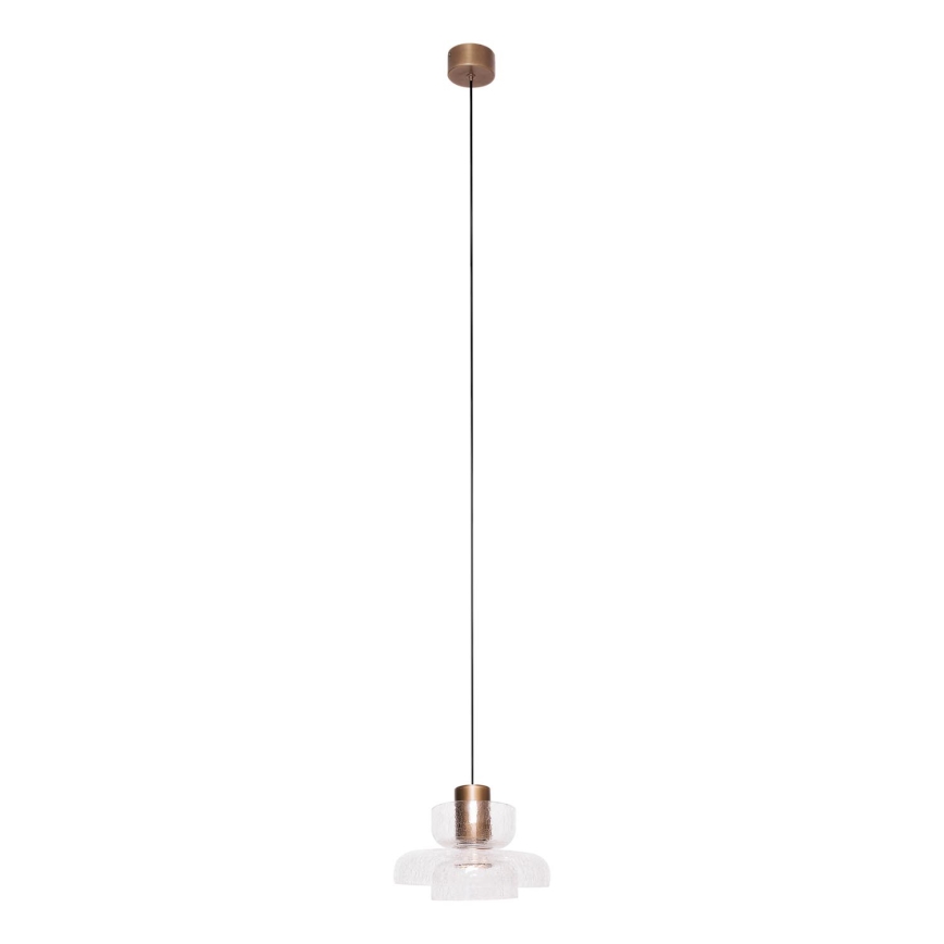 MAXLIGHT P0532 - LED pendel SIGNATURE LED/8W/230V diameter 22 cm messing/transparent