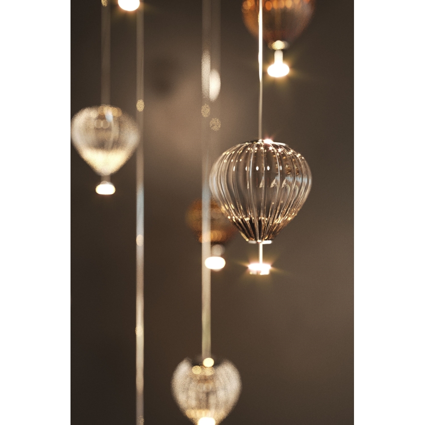 MAXLIGHT P0576 - LED pendel PALLONCINI 2xLED/3W/230V diameter 12 cm røget