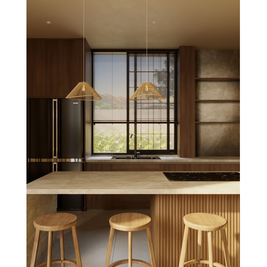 MAXLIGHT P0577 - Pendel AMALFI 1xE27/15W/230V diameter 45 cm beige