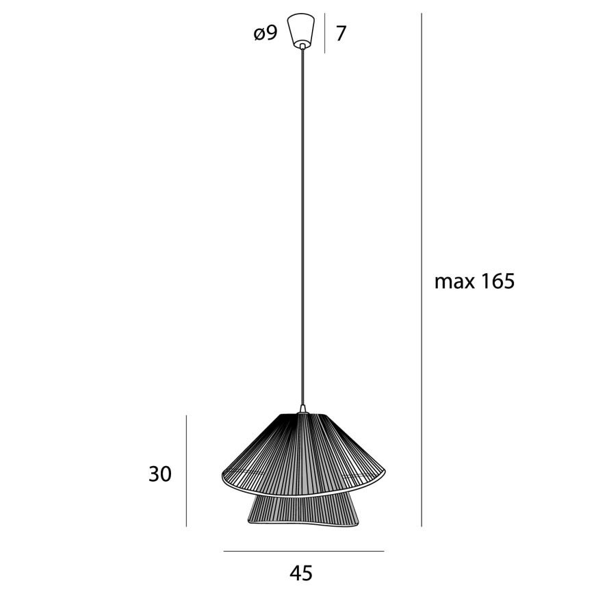 MAXLIGHT P0578 - Pendel AMALFI 1xE27/15W/230V diameter 45 cm beige