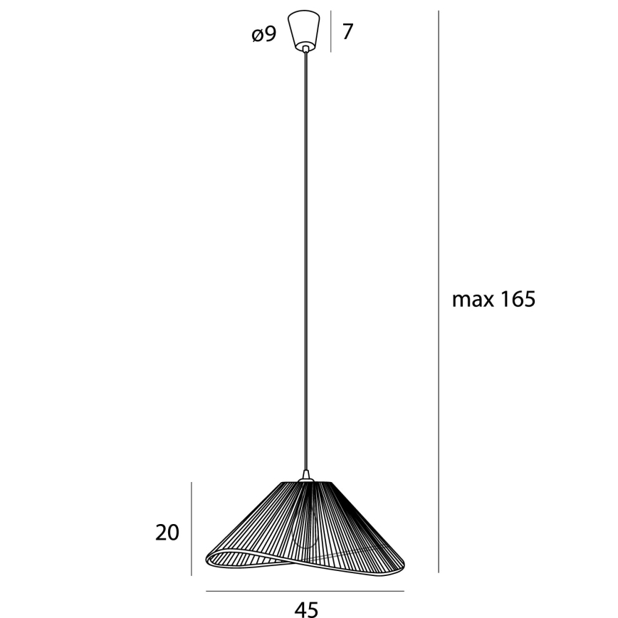 MAXLIGHT P0579 - Pendel AMALFI 1xE27/15W/230V diameter 45 cm sort