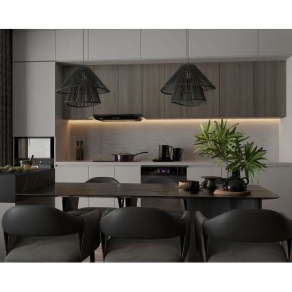 MAXLIGHT P0580 - Pendel AMALFI 1xE27/15W/230V diameter 45 cm sort