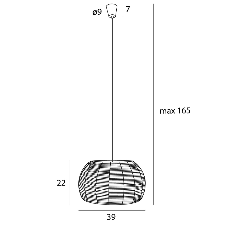 MAXLIGHT P0583 - Pendel PRASLIN 1xE27/15W/230V diameter 39 cm beige