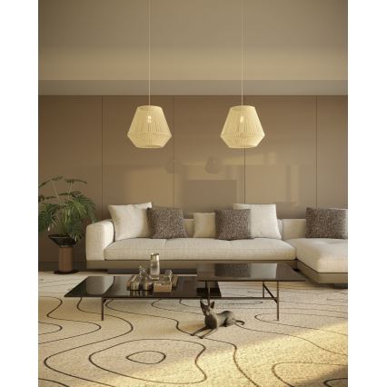 MAXLIGHT P0584 - Pendel PRASLIN 1xE27/15W/230V diameter 44 cm beige