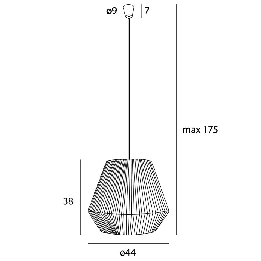 MAXLIGHT P0584 - Pendel PRASLIN 1xE27/15W/230V diameter 44 cm beige
