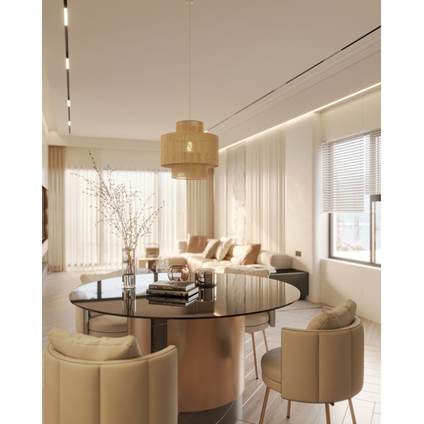MAXLIGHT P0586 - Pendel LABRIZ 1xE27/15W/230V diameter 35 cm beige