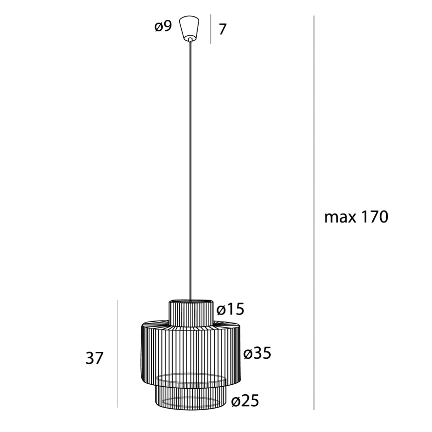 MAXLIGHT P0586 - Pendel LABRIZ 1xE27/15W/230V diameter 35 cm beige