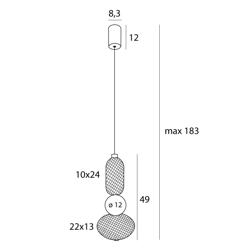 MAXLIGHT P0591 - LED pendel BORA LED/10W/230V diameter 22 cm hvid/sort