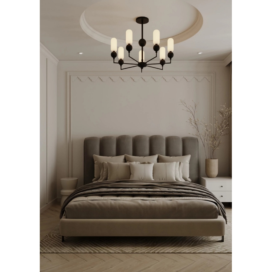 MAXLIGHT P0632 - NOVA stangophængt lysekrone 7xG9/7W/230V Ø 70 cm sort