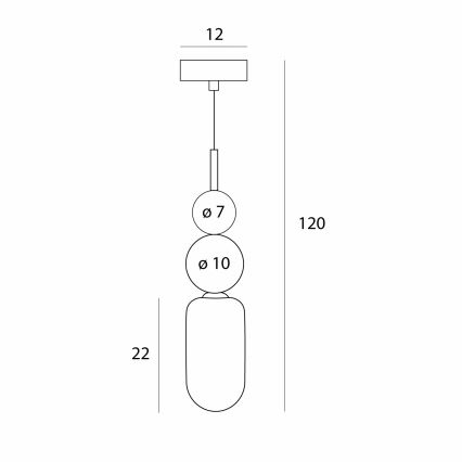 MAXLIGHT P0641 - NOVA pendel på kabel 1xG9/12W/230V Ø 12 cm, sort