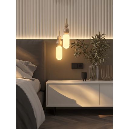MAXLIGHT P0642 - Pendel på wire NOVA 1xG9/12W/230V Ø 12 cm guld