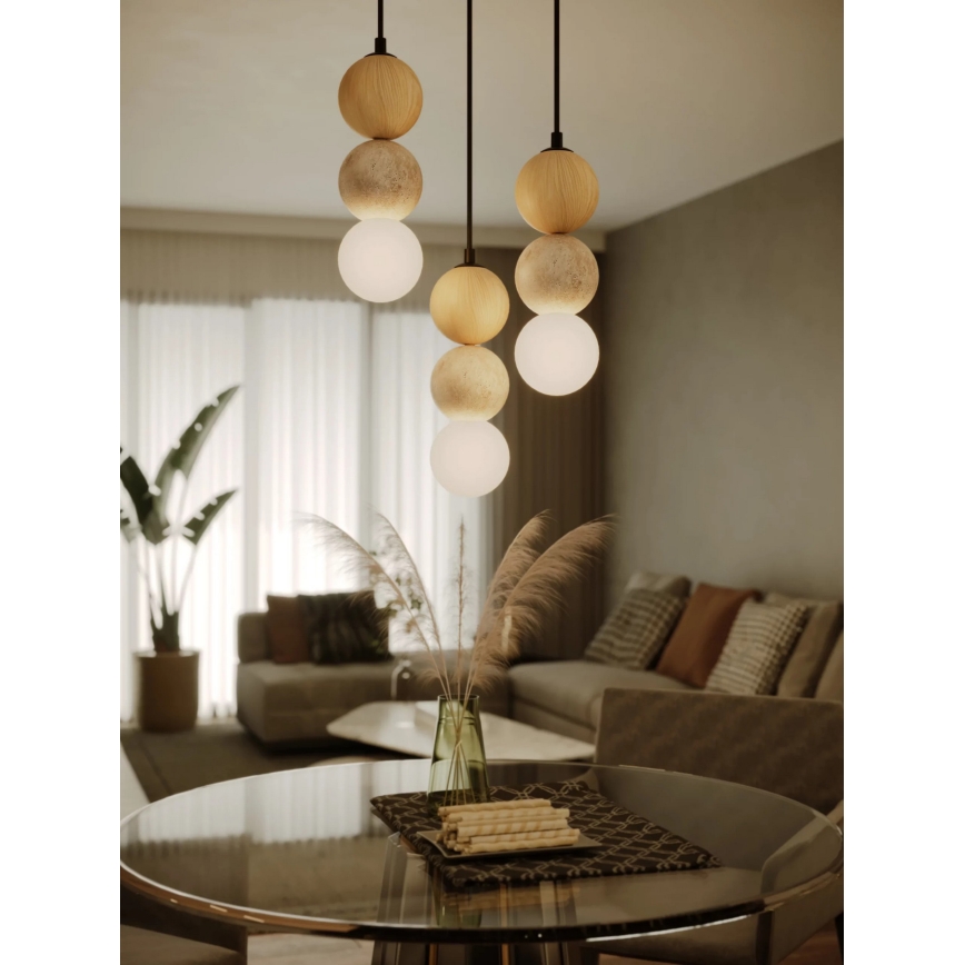MAXLIGHT P0664 - ALICE pendel med wireophæng 1xG9/7W/230V Ø 10 cm sort/beige