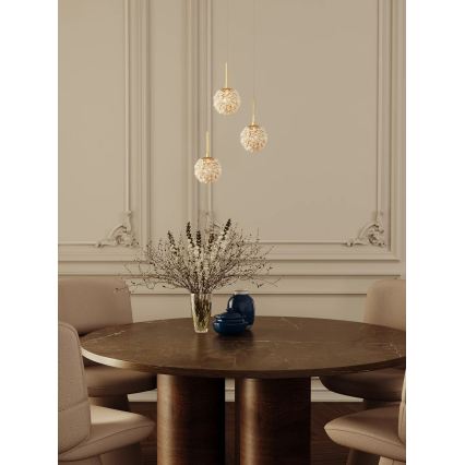 MAXLIGHT P0679 - Pendel på ledning RITA 1xG9/5W/230V Ø 12 cm guld