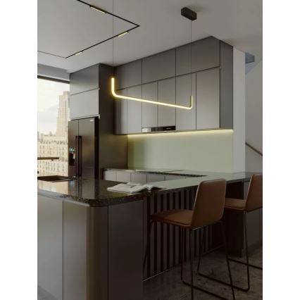 MAXLIGHT PO644 - LED-pendel på wire URUS LED/17W/230V sort