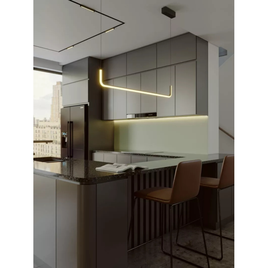 MAXLIGHT PO644 - LED-pendel på wire URUS LED/17W/230V sort