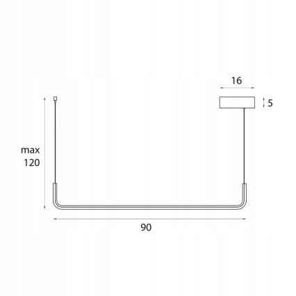 MAXLIGHT PO644 - LED-pendel på wire URUS LED/17W/230V sort