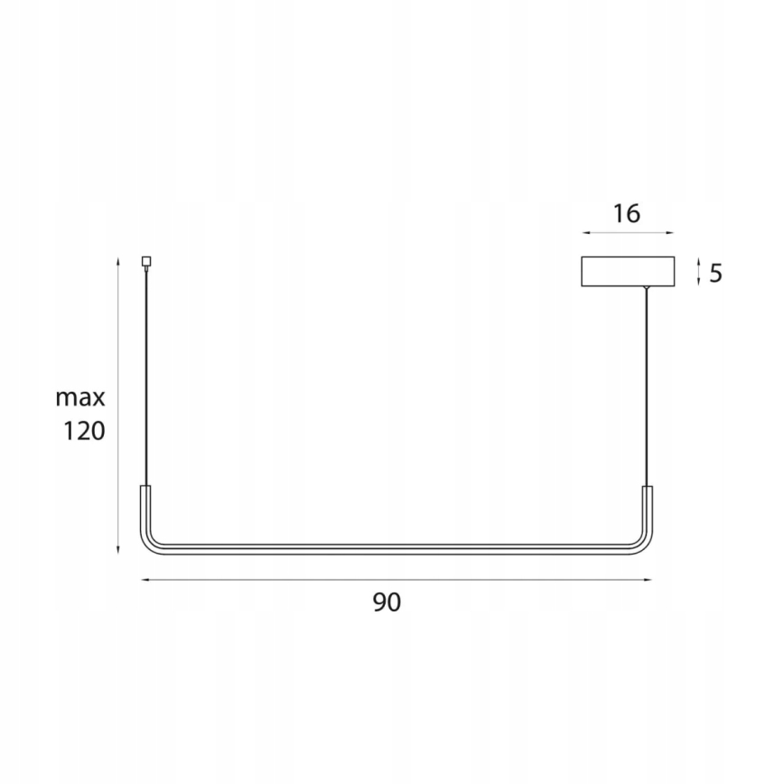 MAXLIGHT PO644 - LED-pendel på wire URUS LED/17W/230V sort