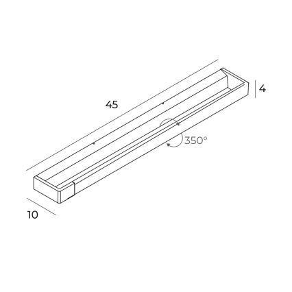 MAXLIGHT W0307 - LED væglampe til badeværelse FLINK LED/12W/230V 45 cm IP44 sort