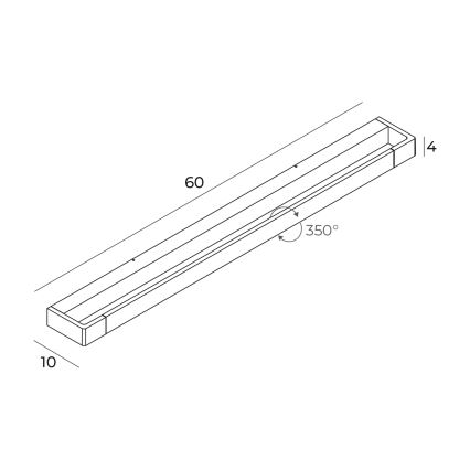 MAXLIGHT W0319 - LED væglampe til badeværelse FLINK LED/18W/230V 60 cm IP44 guldfarvet