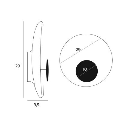 MAXLIGHT W0325 - LED væglampe OYAKA LED/5W/230V diameter 29 cm hvid/sort