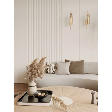 MAXLIGHT W0332 - Væglampe CAMPANILA 1xE27/40W/230V messing/beige