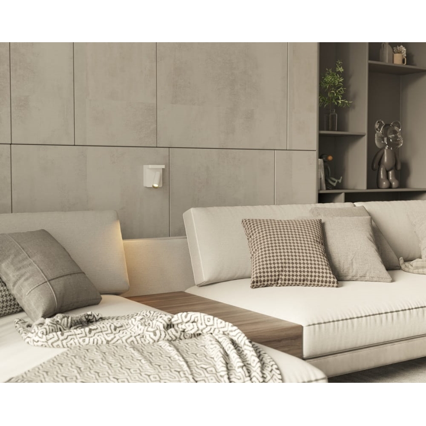 MAXLIGHT W0373 - LED vægspot med trådløs opladning LOFER LED/7W/230V hvid