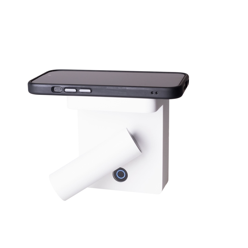MAXLIGHT W0373 - LED vægspot med trådløs opladning LOFER LED/7W/230V hvid