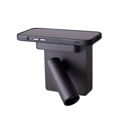 MAXLIGHT W0374 - LED vægspot med trådløs opladning LOFER LED/7W/230V sort