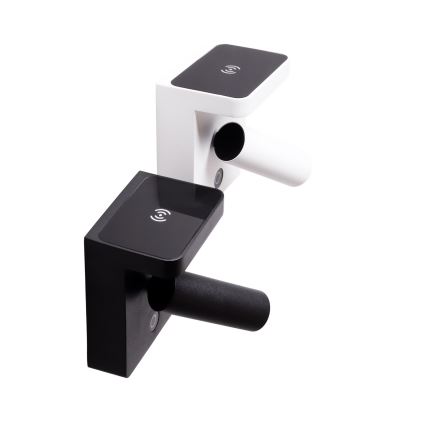 MAXLIGHT W0374 - LED vægspot med trådløs opladning LOFER LED/7W/230V sort