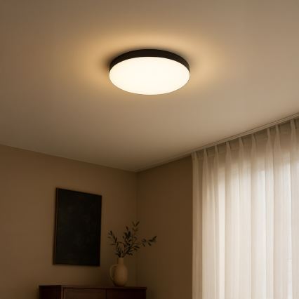 LED Badeværelsesloftlampe med sensor MAYA LED/13W/230V Ø 33 cm IP44 sort