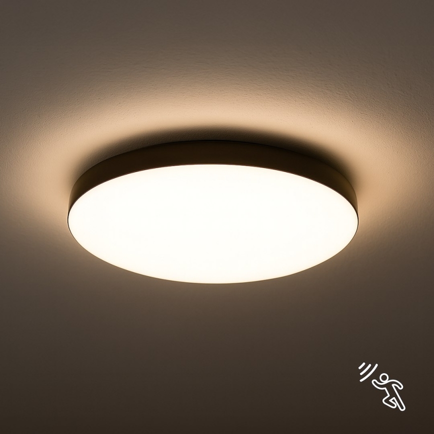 LED Badeværelsesloftlampe med sensor MAYA LED/13W/230V Ø 33 cm IP44 sort