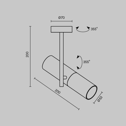 Maytoni C020CL-01B - Spotlampe ELTI 1xGU10/50W/230V sort