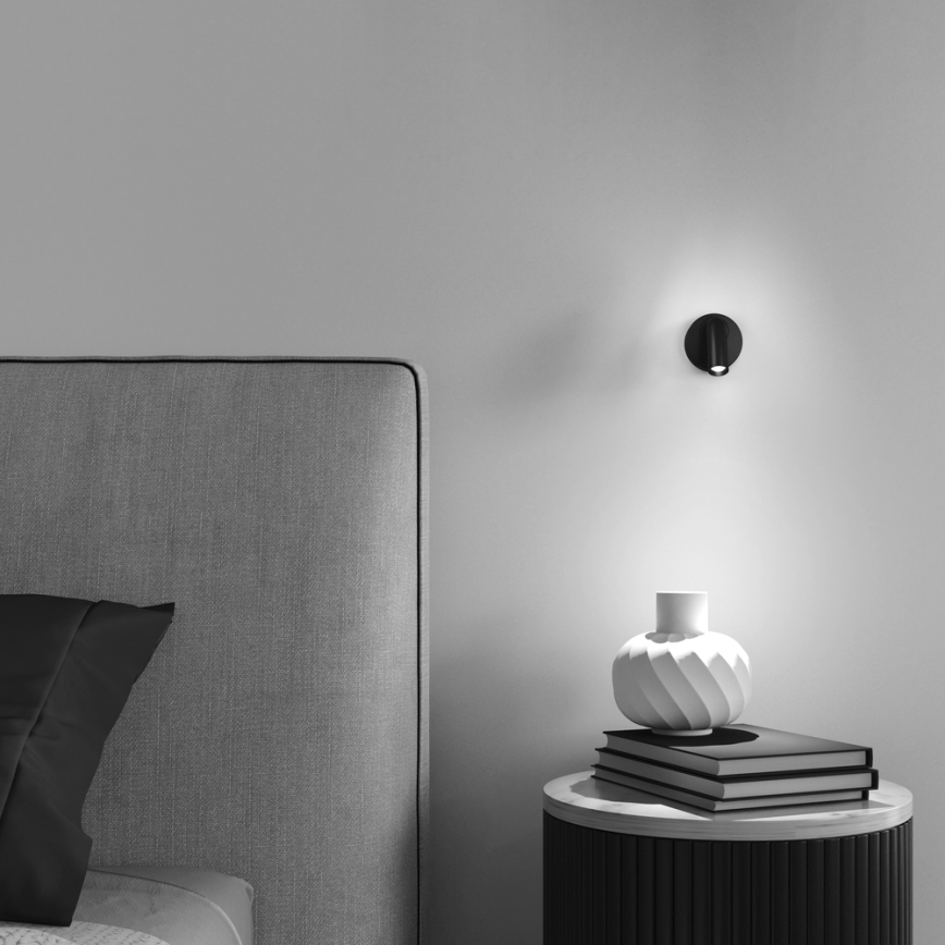 Maytoni C038WL-L3B3K - LED væglampe MIRAX LED/3W/230V 3000K sort