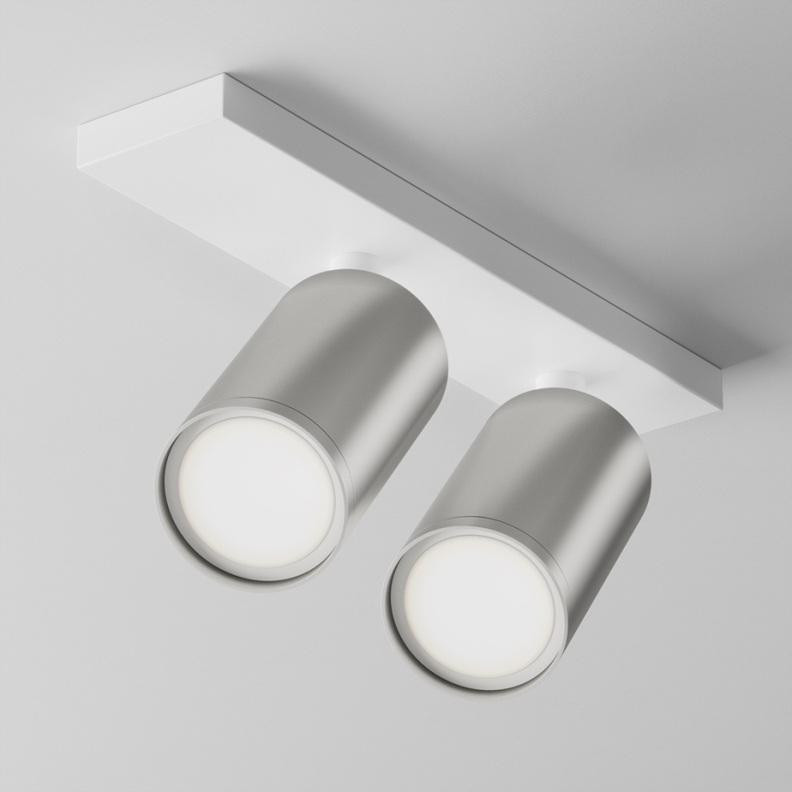 Maytoni C051CL-U-2WS - Spotlampe FOCUS 2xGU10/10W/230V mat krom/hvid