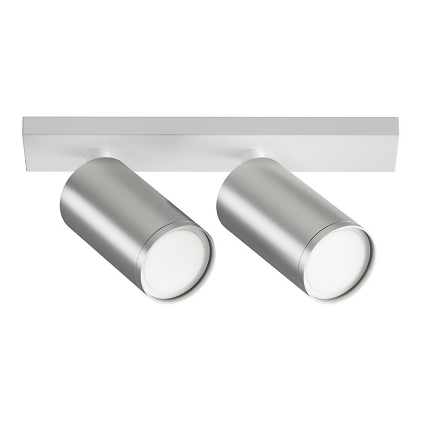 Maytoni C051CL-U-2WS - Spotlampe FOCUS 2xGU10/10W/230V mat krom/hvid