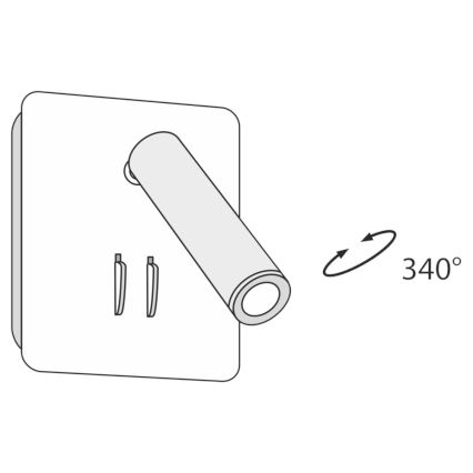 Maytoni C175-WL-01-6W-B - LED vægspot IOS LED/9W/230V sort