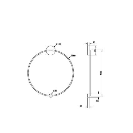 Maytoni MOD005WL-L46BSK1 - LED væglampe HALO LED/47W/230V