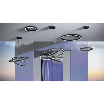 Maytoni MOD058PL-L22B3K - LED pendel RIM LED/25W/230V 3000K diameter 40 cm sort
