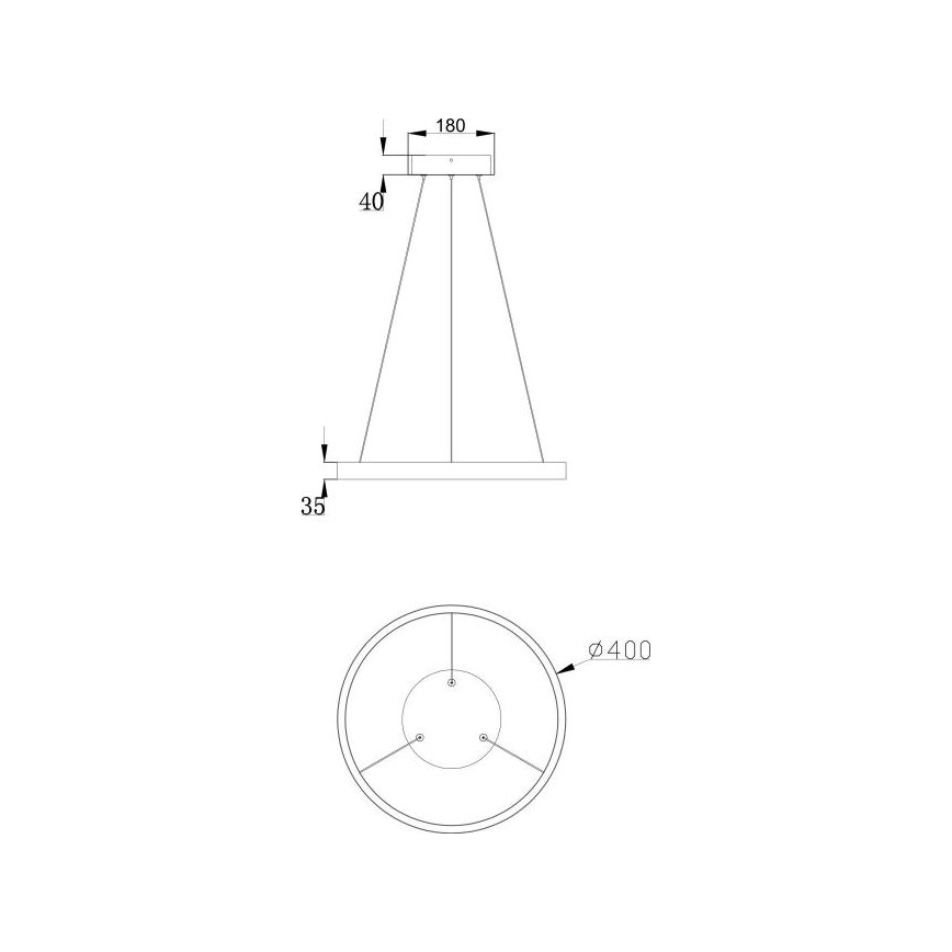 Maytoni MOD058PL-L22B3K - LED pendel RIM LED/25W/230V 3000K diameter 40 cm sort